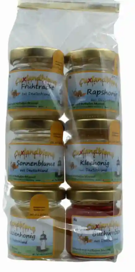 Probierset 50g 6-Gläser mit Etikett