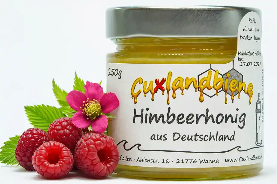 Himbeerblütenhonig 500g mit Blume