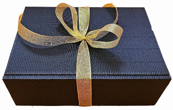 Geschenkverpackung Schleife Gold