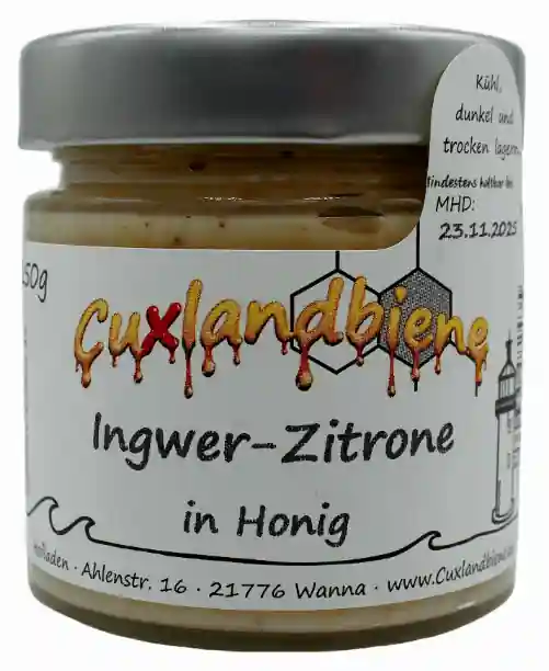 Ingwer Zitrone mit Etikett