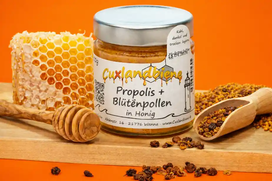 Propolis + Blütenpollen in Honig 4