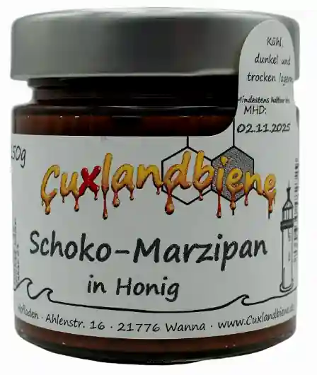 Schoko-Marzipan mit Etikett