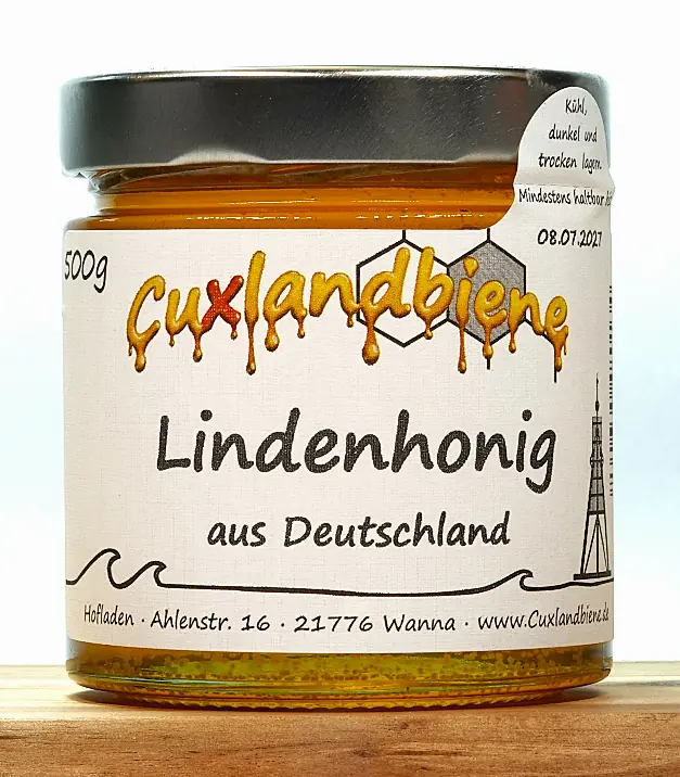 Lindenhonig fluessig 500g Etikett Ansicht