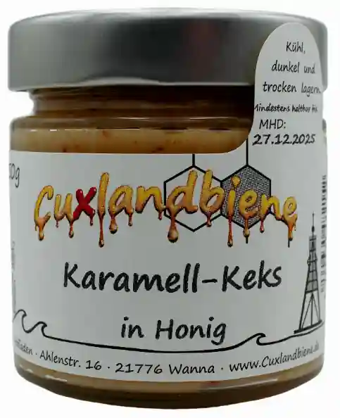 Karamell-Keks mit Etikett